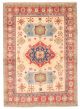 Bordered  Traditional Ivory Area rug 5x8 Afghan Hand-knotted 377037