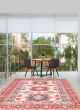 Bordered  Geometric Ivory Area rug 6x9 Afghan Hand-knotted 377054