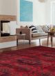 Bordered  Traditional Red Area rug 6x9 Afghan Hand-knotted 378006
