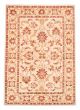 Bordered  Traditional Ivory Area rug 6x9 Afghan Hand-knotted 379156
