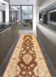 Bordered  Traditional Brown Runner rug 8-ft-runner Pakistani Hand-knotted 379947