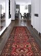 Bordered  Traditional Red Runner rug 14-ft-runner Persian Hand-knotted 380375
