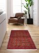 Bordered  Traditional Red Area rug 3x5 Afghan Hand-knotted 380557