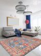 Bordered  Geometric Blue Area rug 6x9 Afghan Hand-knotted 381916