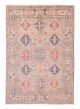 Bordered  Geometric Ivory Area rug 5x8 Afghan Hand-knotted 382030