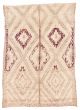 Moroccan  Tribal Ivory Area rug 5x8 Moroccan Hand-knotted 383126