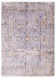 Bordered  Transitional Blue Area rug 9x12 Indian Hand-knotted 387775