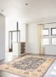 Bordered  Transitional Grey Area rug 10x14 Indian Hand-knotted 388832