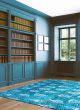 Modern Blue Area rug 10x14 Indian Hand-knotted 391528