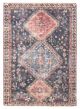 Geometric  Vintage Blue Area rug 3x5 Turkish Hand-knotted 392161