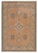 Geometric  Vintage/Distressed Brown Area rug Unique Afghan Hand-knotted 392355