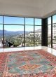 Bordered  Transitional Blue Area rug 4x6 Afghan Hand-knotted 392661