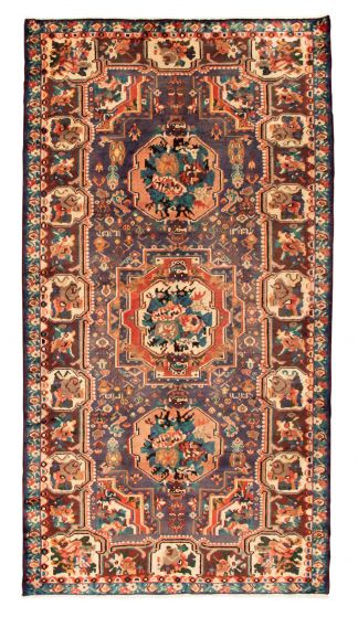 Bordered  Traditional Blue Area rug Unique Persian Hand-knotted 353625
