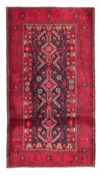 Bordered  Tribal Black Area rug 3x5 Persian Hand-knotted 381716