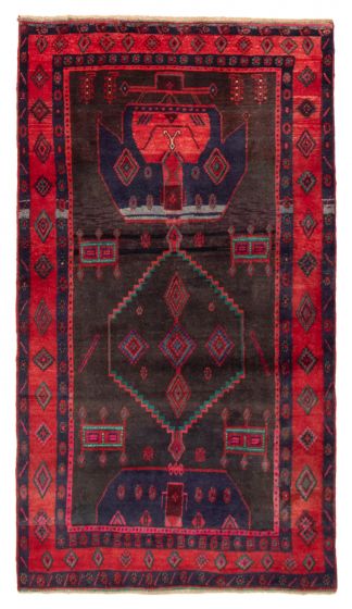 Bordered  Tribal Black Area rug Unique Turkish Hand-knotted 389522