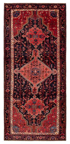 Geometric  Traditional Blue Area rug Unique Turkish Hand-knotted 391492