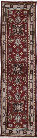 Traditional Red Runner rug 10-ft-runner Indian Hand-knotted 228107