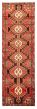 Bordered  Geometric Red Runner rug 11-ft-runner Persian Hand-knotted 352630