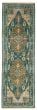 Bordered  Traditional Green Runner rug 8-ft-runner Indian Hand-knotted 370410