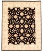 Bordered  Traditional Black Area rug 6x9 Afghan Hand-knotted 346518