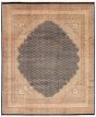 Bordered  Traditional Blue Area rug 6x9 Indian Hand-knotted 357887