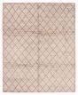 Moroccan  Transitional Grey Area rug 6x9 Indian Hand-knotted 362669