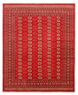 Bordered  Traditional Red Area rug 6x9 Pakistani Hand-knotted 363265