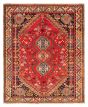 Bordered  Tribal Red Area rug 6x9 Turkish Hand-knotted 372023