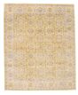Bordered  Transitional Green Area rug 6x9 Pakistani Hand-knotted 374033