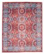 Bordered  Transitional Red Area rug 12x15 Indian Hand-knotted 376166