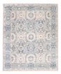 Bordered  Transitional Grey Area rug 12x15 Indian Hand-knotted 376221