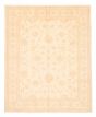 Bordered  Traditional Ivory Area rug 6x9 Afghan Hand-knotted 379106