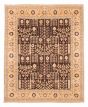 Bordered  Traditional Brown Area rug 6x9 Pakistani Hand-knotted 379108