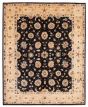 Bordered  Traditional Black Area rug 6x9 Afghan Hand-knotted 379267