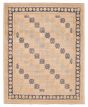 Bordered  Transitional Ivory Area rug 6x9 Pakistani Hand-knotted 392577