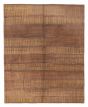 Stripes Transitional Brown Rectangle 8x10 Nepal Hand-knotted 427663