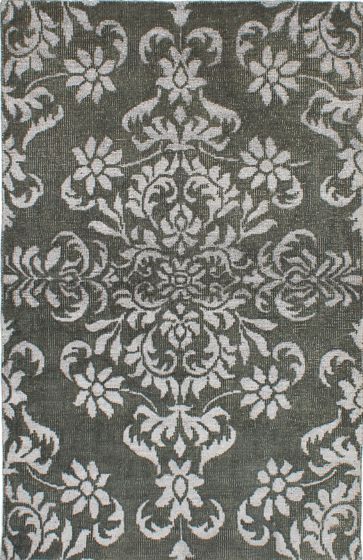 Transitional Green Area rug 5x8 Indian Hand-knotted 221765