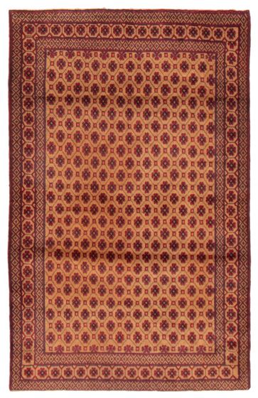 Bordered  Tribal Brown Area rug 3x5 Afghan Hand-knotted 356883