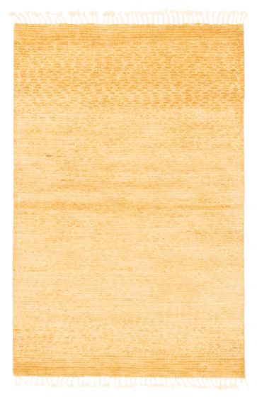 Gabbeh  Solid Yellow Area rug 3x5 Pakistani Hand-knotted 368456