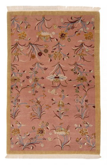 Transitional Pink Area rug 3x5 Nepal Hand-knotted 376240