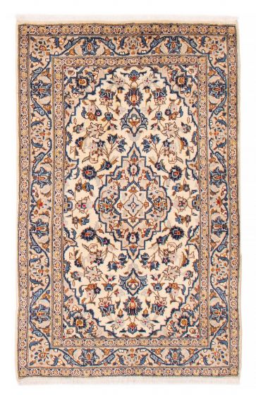 Bordered  Traditional Ivory Area rug 3x5 Persian Hand-knotted 382478