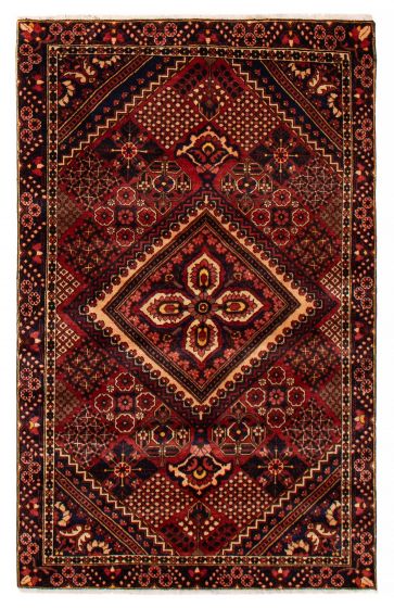 Bordered  Traditional Red Area rug 4x6 Turkish Hand-knotted 391896