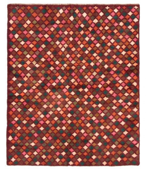 Bohemian  Tribal Red Area rug 4x6 Afghan Hand-knotted 354410