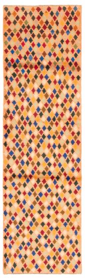Bohemian  Tribal Pink Runner rug 10-ft-runner Afghan Hand-knotted 354373