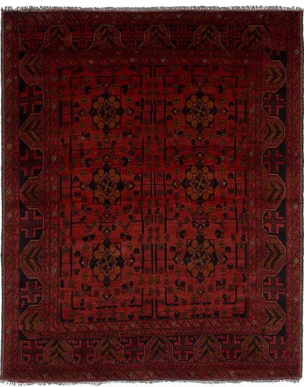 Traditional Brown Area rug 4x6 Afghan Hand-knotted 243997
