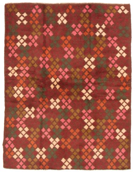 Bohemian  Tribal Brown Area rug 4x6 Afghan Hand-knotted 354402