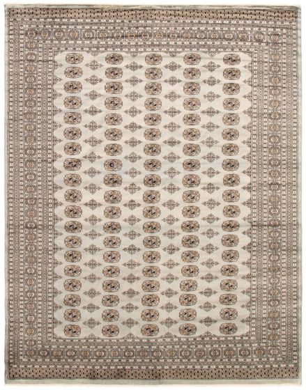 Bordered  Traditional Grey Area rug 9x12 Pakistani Hand-knotted 363088