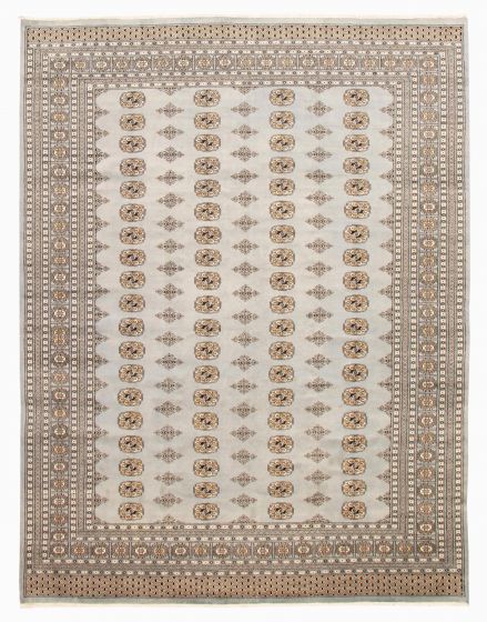 Bordered  Traditional Grey Area rug 9x12 Pakistani Hand-knotted 363118