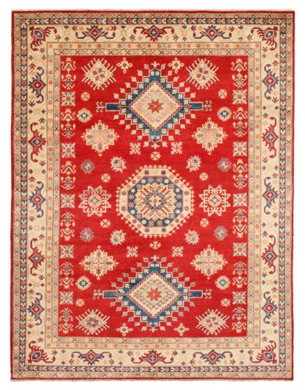 Bordered  Traditional Red Area rug 9x12 Afghan Hand-knotted 363325