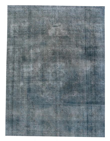 Overdyed  Transitional Blue Area rug 9x12 Turkish Hand-knotted 374145